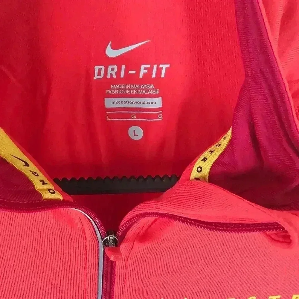NIKE Red‎ Sports Jumper XL Mens Dri-Fit Pullover Half Zip Outdoors Outerwear